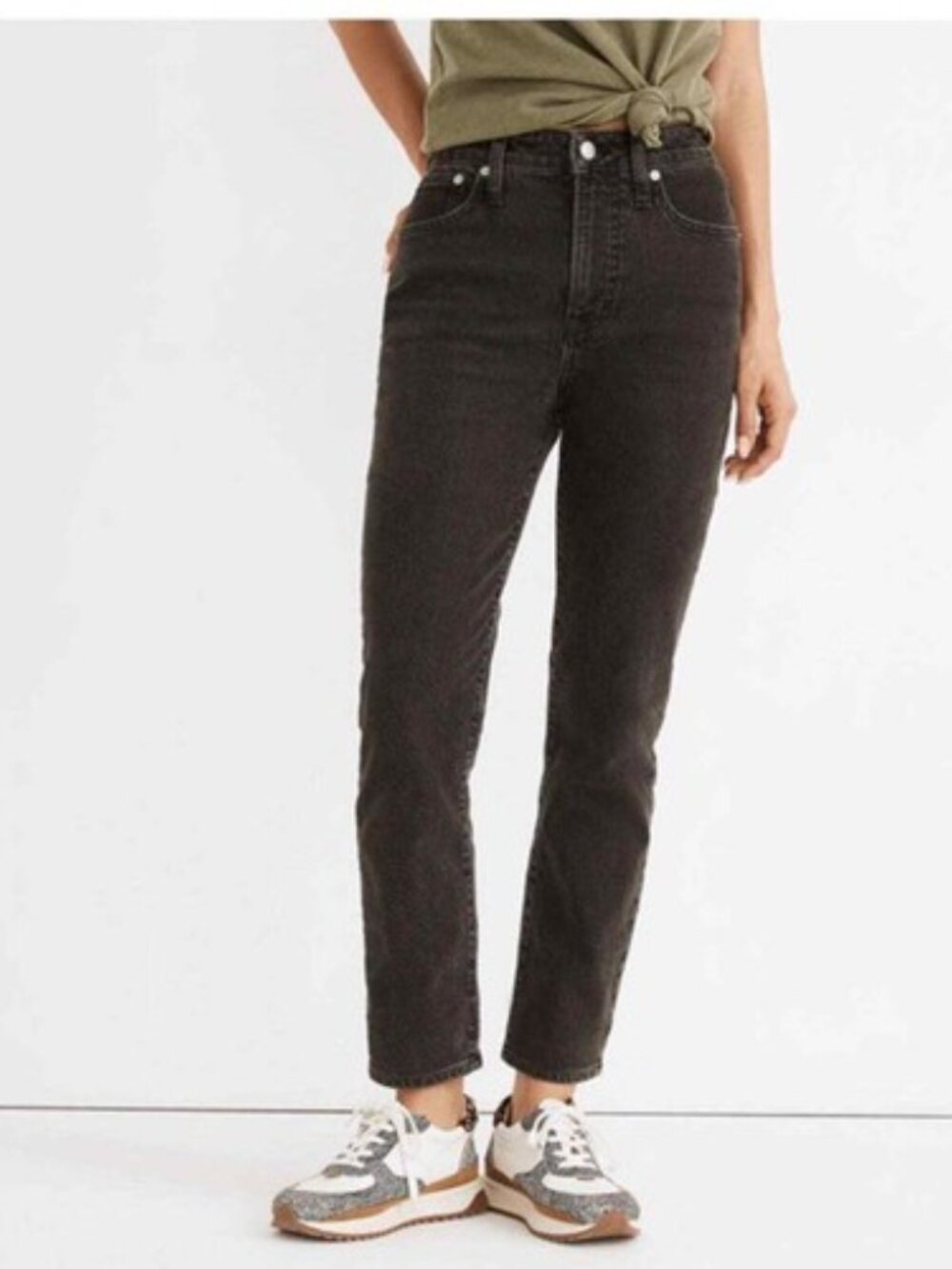 Madewell Curvy Perfect Vintage Jeans Size 30 Lunar Wash Black Gray